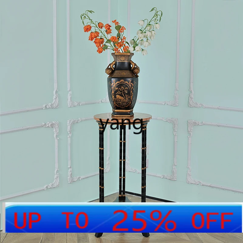CX  Chinese style birch painted red marble desktop flower stand