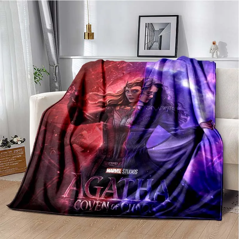 Marvel Comics Scarlet Witch Room Warm Blanket Comfortable Soft Portable Travel Picnic Blanket Gift for Family or Friends