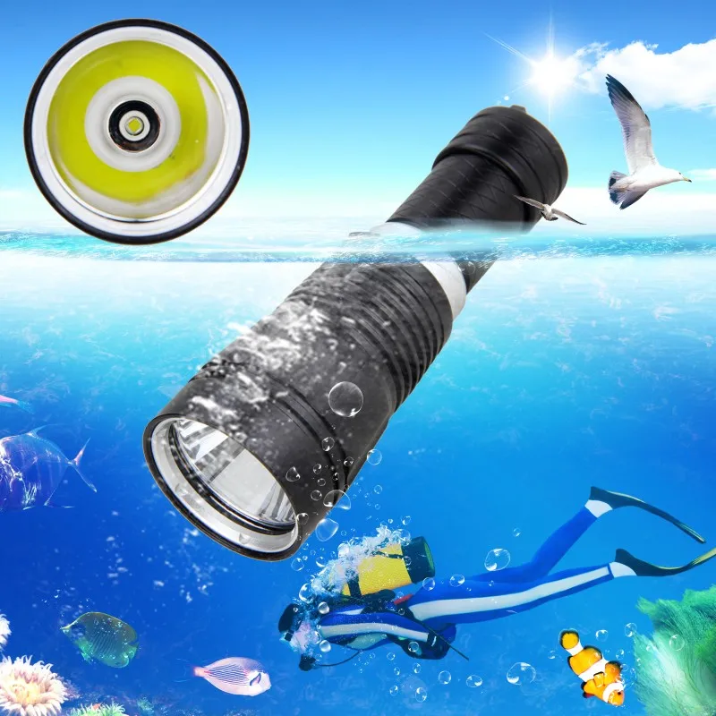 Leistungsstarke LED Tauchen Taschenlampe Super Helle Professionelle Unterwasser Taschenlampe IP68 Wasserdichte bewertung Lampe Licht Mit 18650 Batterie