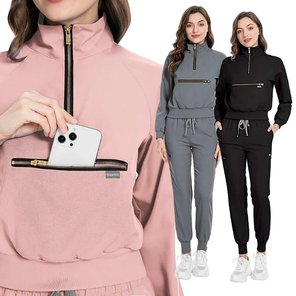 

Conjunto De Hospital Dividido Ropa De Trabajo Unisex Elastic Hospital Scrubs Set Long Sleeve Surgical Gowns Jogging Workwear