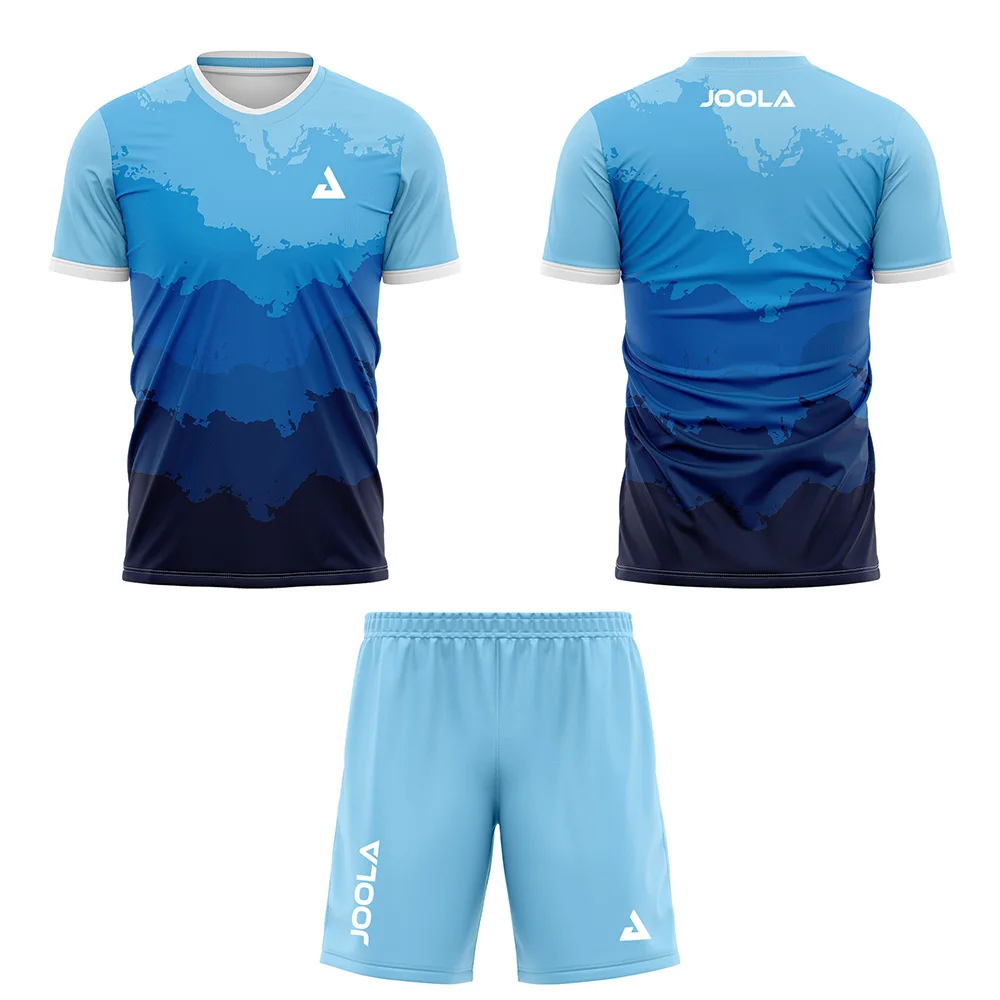 2024 atmungsaktive, schnell trocknende Herren-Tischtennisbekleidung, kurzärmeliges T-Shirt und Shorts-Set, Badminton-Shorts mit Kordelzug und Taschen