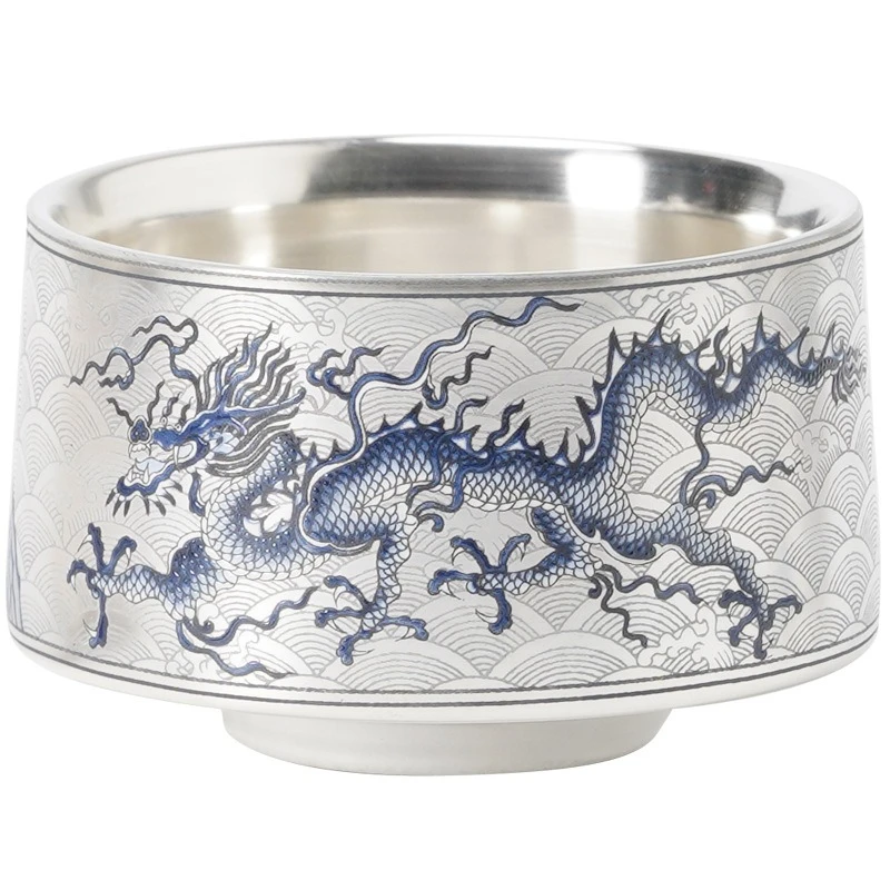 

Blue and white dragon pattern master cup single cup household tea cup large capacity high-grade ceramic cup