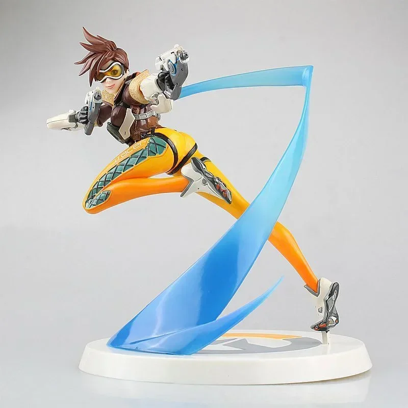 [Engraçado] coleção 28cm jogo quente ow sobre relógio figura de ação tracer com luz atualização versão modelo requintado presente colecionável