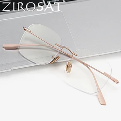 ZIROSAT 1135 Pure Titanium Glasses Frame 2022 New Men or Women Rimless Prescription Square Eyeglasses Anti-blue Ray Eyewear
