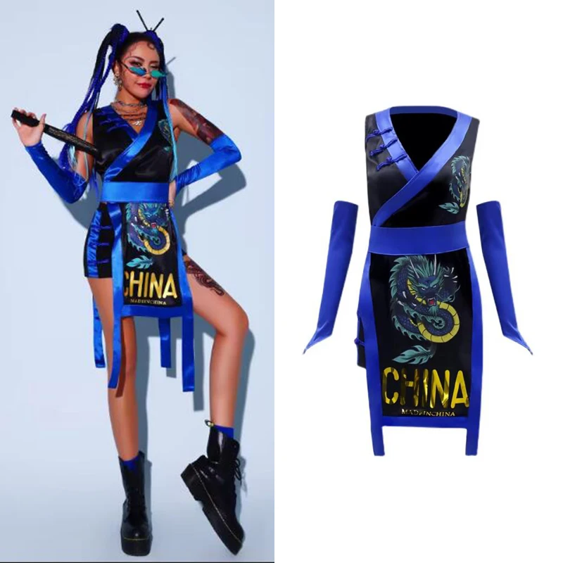 2025 Nieuwe Jazzdans Kostuums Voor Vrouwen Groep Street Dance Wear Moderne Hip Hop Chinese Stijl Prestaties Stadium Kleding DQS 7446