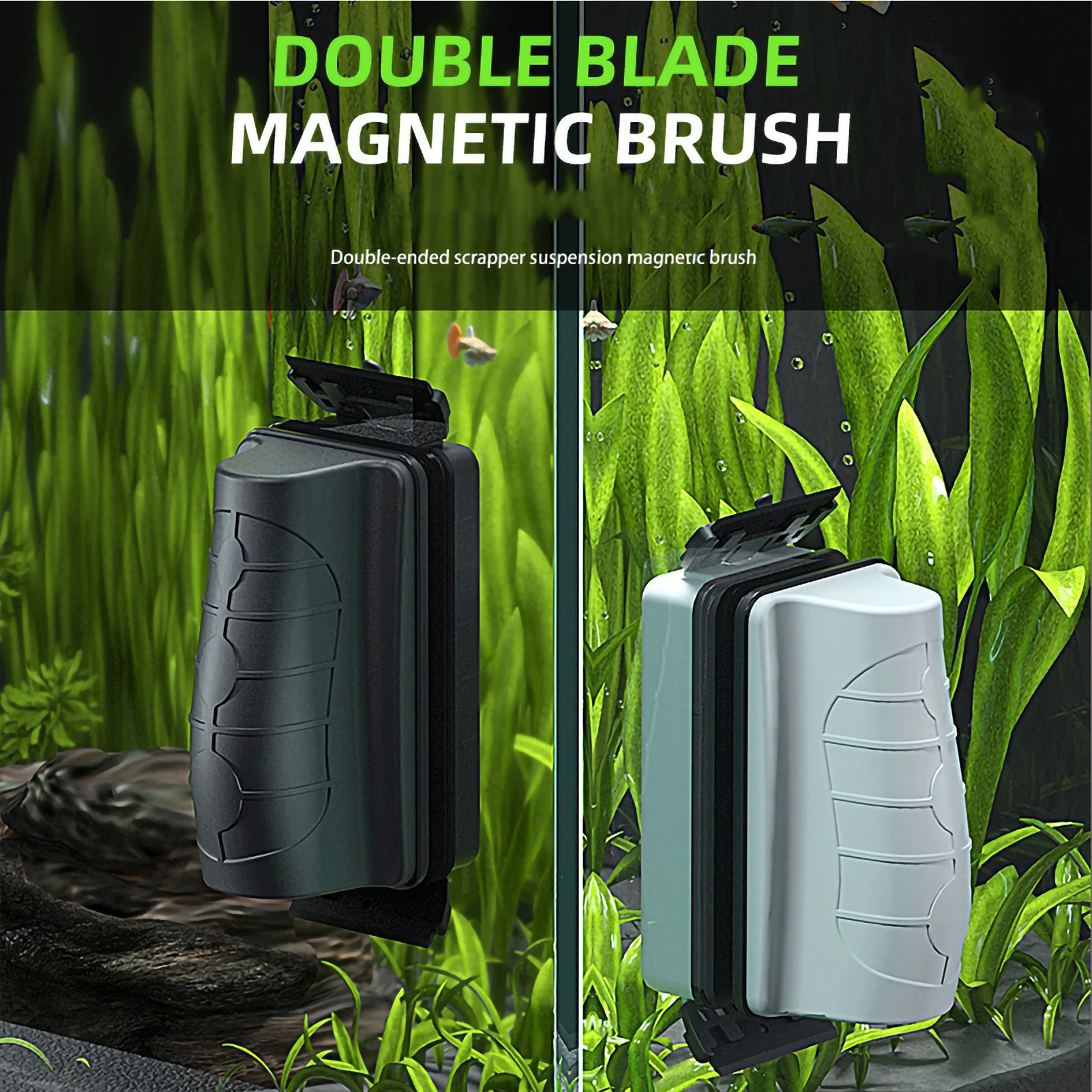 1 Pc Magnetic Aquarium Fish Tank Brushes Floating Clean Glass Window Algae Scraper Cleaner Brush Aquarium Accessories Two Blades