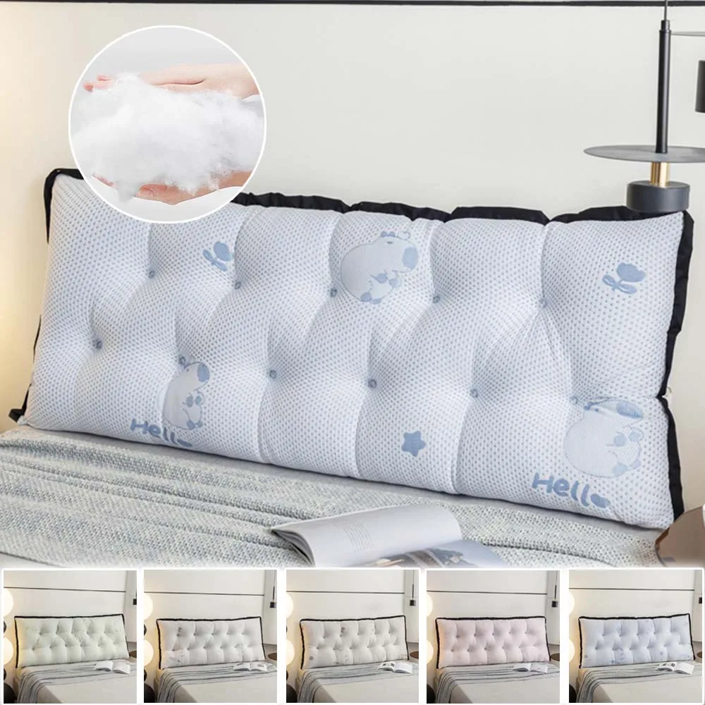 

Non-slip Bedhead Cushion Large Pillow Summer Waist Protection with Zipper for Double Sofa Tatami Bed Reading Backrest 100-200cm
