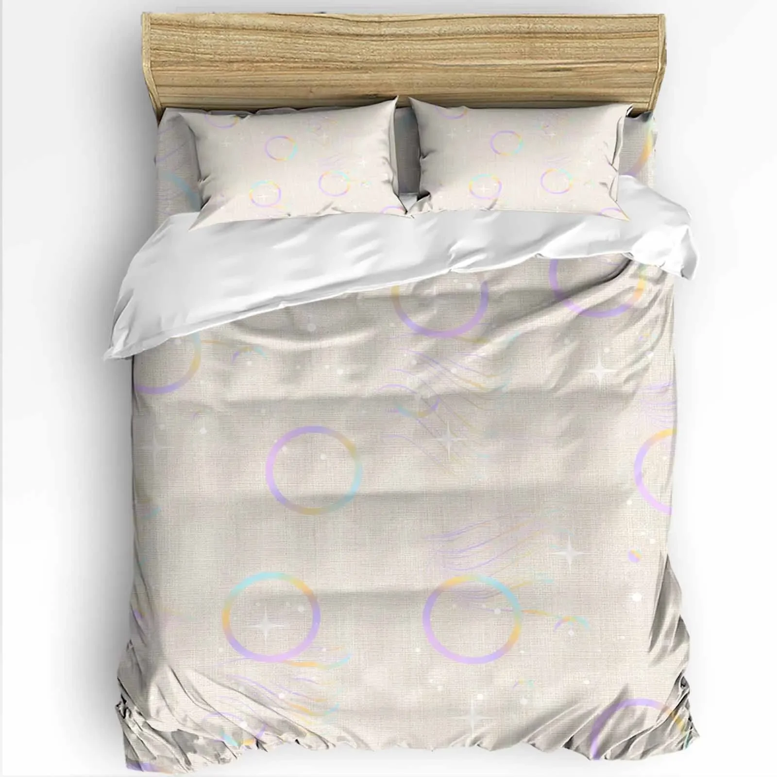 Abstract Star Ring The-4piece Textile Set on the Bed Includes Two Pillowcases One Duvet cases One Bedsheet Customization