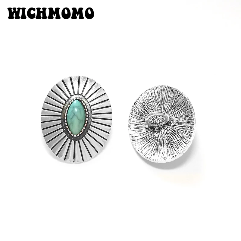 New 3pieces 34*27MM Retro Zinc Alloy Oval  Clothes Decorative Hair Band Buttons Charms Pendants for DIY Hair Jewelry Accessories