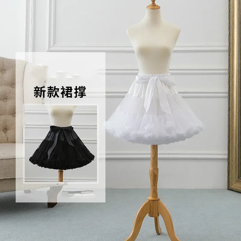 Lolita Crinoline Lolita Gạc Váy Siêu Bành Bạo Lực Sợi Mềm Mại Không Xương Slip Dress Đen Trắng 2 Màu Đám Mây hỗ Trợ