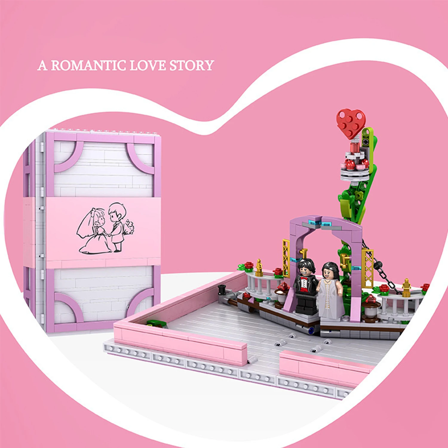 Creative Love Proposal Book Small Particles Building Blocks DIY Assembly Valentines Day Gift Romantic Expression Device