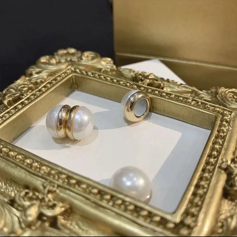 الكورية موضة مقلد بيرل أقراط المغناطيسي للنساء الاتجاه الجديد فقدان الوزن التواء المغناطيس قرط Clip القرط مجوهرات الحفلات