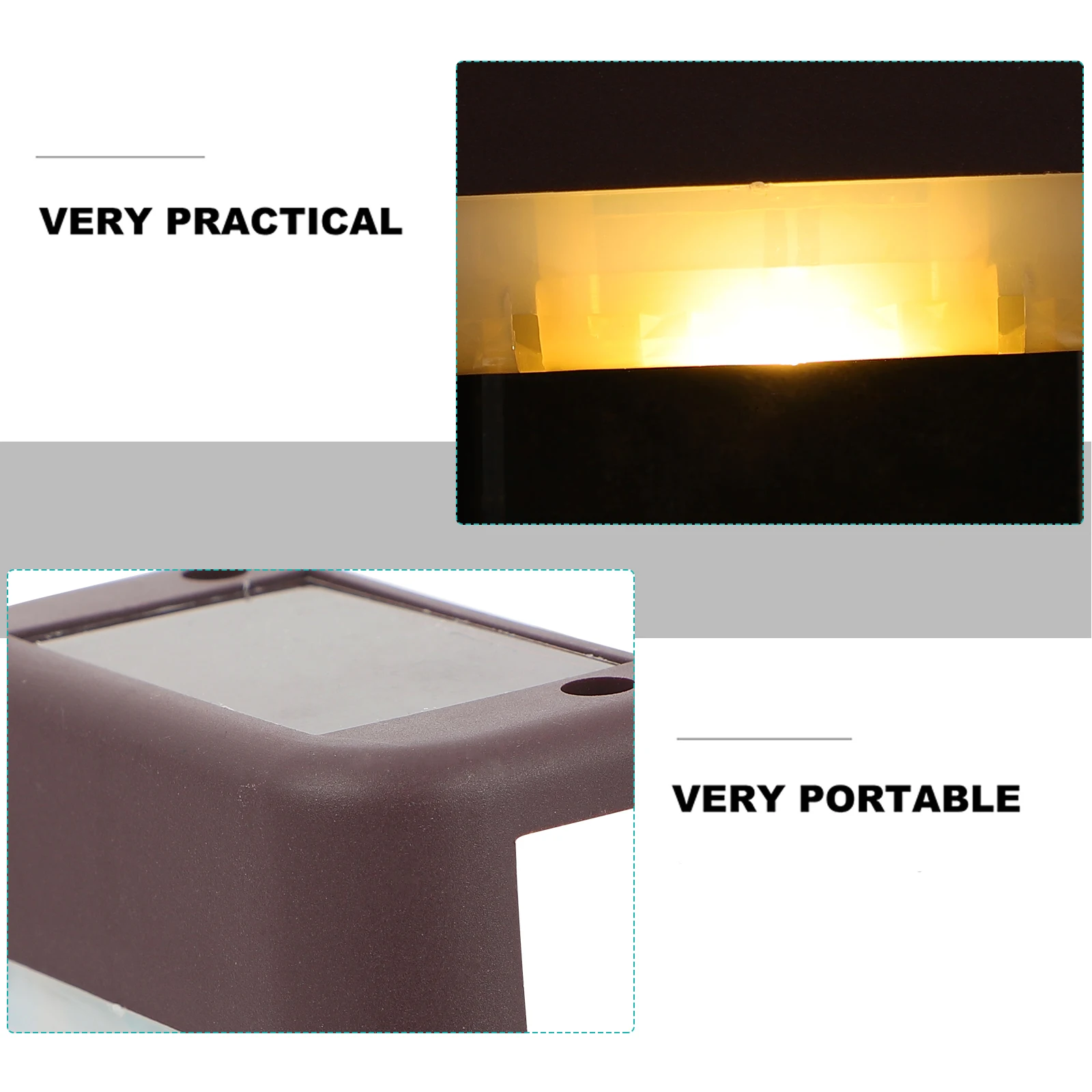 

1 set Solar Garden Light Outdoor Waterproof Stair Lighting Fence Lamp Decorative ABS Solar Powered Durable Yard Lights