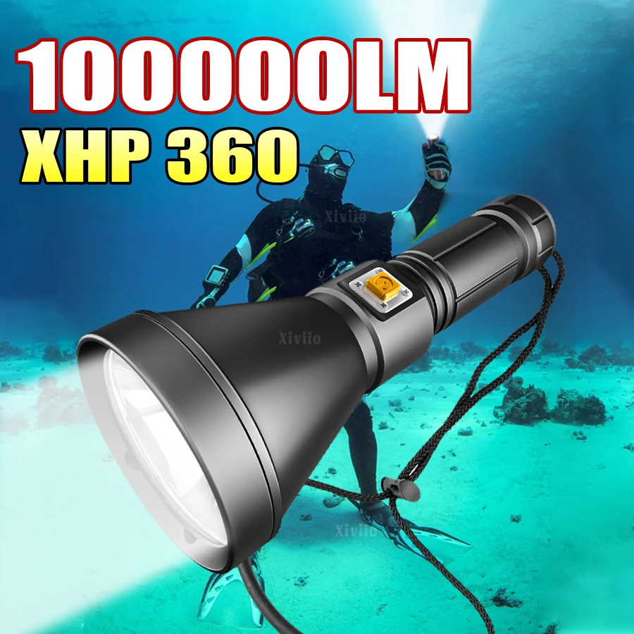 100000lm-プロフェッショナルダイビング懐中電灯-xhp360-水中ランプ-ipx8-防水スキューバダイビングトーチ-600-メートルハイパワー-led-懐中電灯