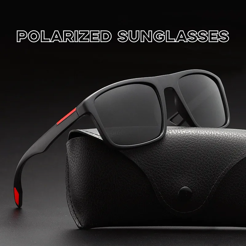 

Fashion TR90 Rectangular Sunglasses Men Polarized UV400 Driving Sun Glasses Unisex Ultralight Anti-reflective Polarizing Eyewear