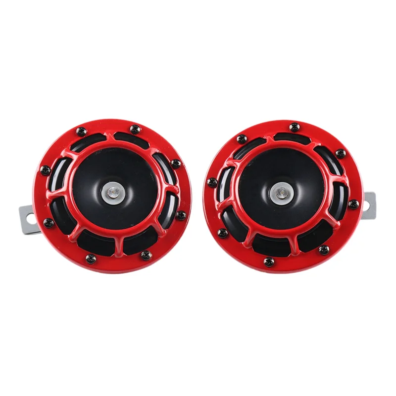 

A85E-Universal Car Motorcycle Horn 12V Car Modified Horn High Pitch Red Basin Electric Horn Snail