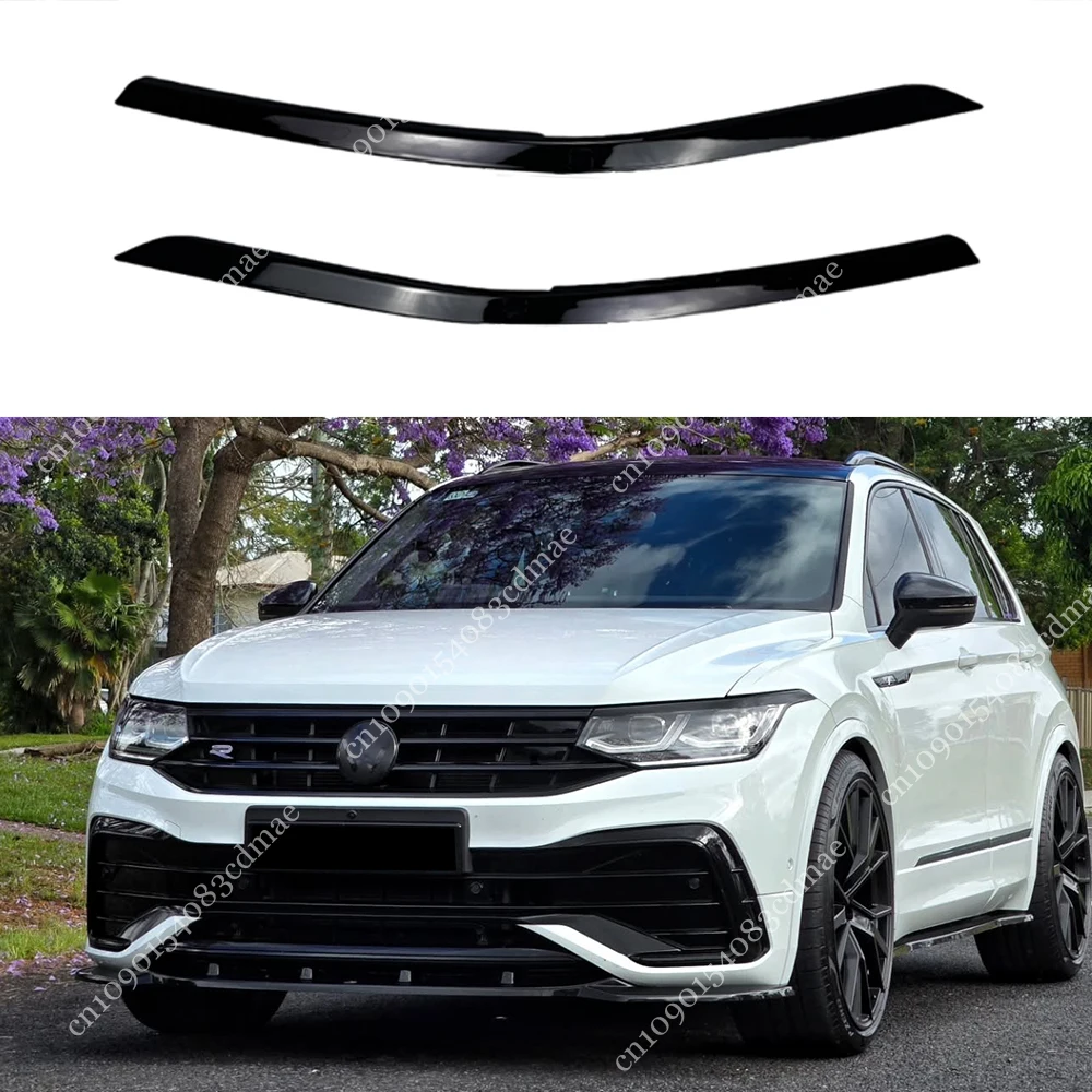 

Для Volkswagen Tiguan MK2 R R-Line TSI TDI Facelift 2020-2023 глянцевая черная фара брови автомобильная лампа веки крышка Стайлинг отделка