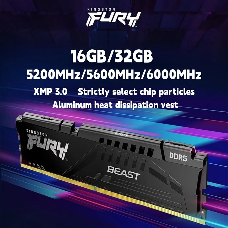 Kingston FURY Beast RGB 32GB DDR5 6000 (2x16GB) – PC5 48000, Nuova Sigillata