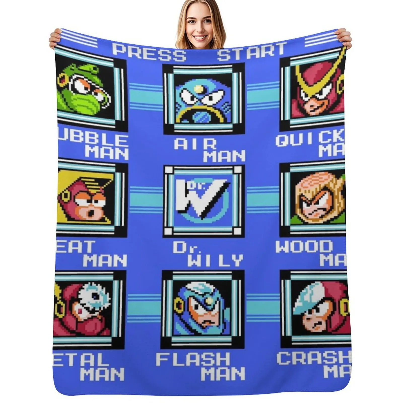 

Mega Man 2 - Stage Select Throw Blanket halloween For Sofa Thin Furrys Tourist Blankets