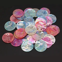 10pcs/Set 25mm Round Mother of Pearl in Dyed Natural Freshwater Shells Charms for Jewelry Making DIY Necklace Earrings Accessory