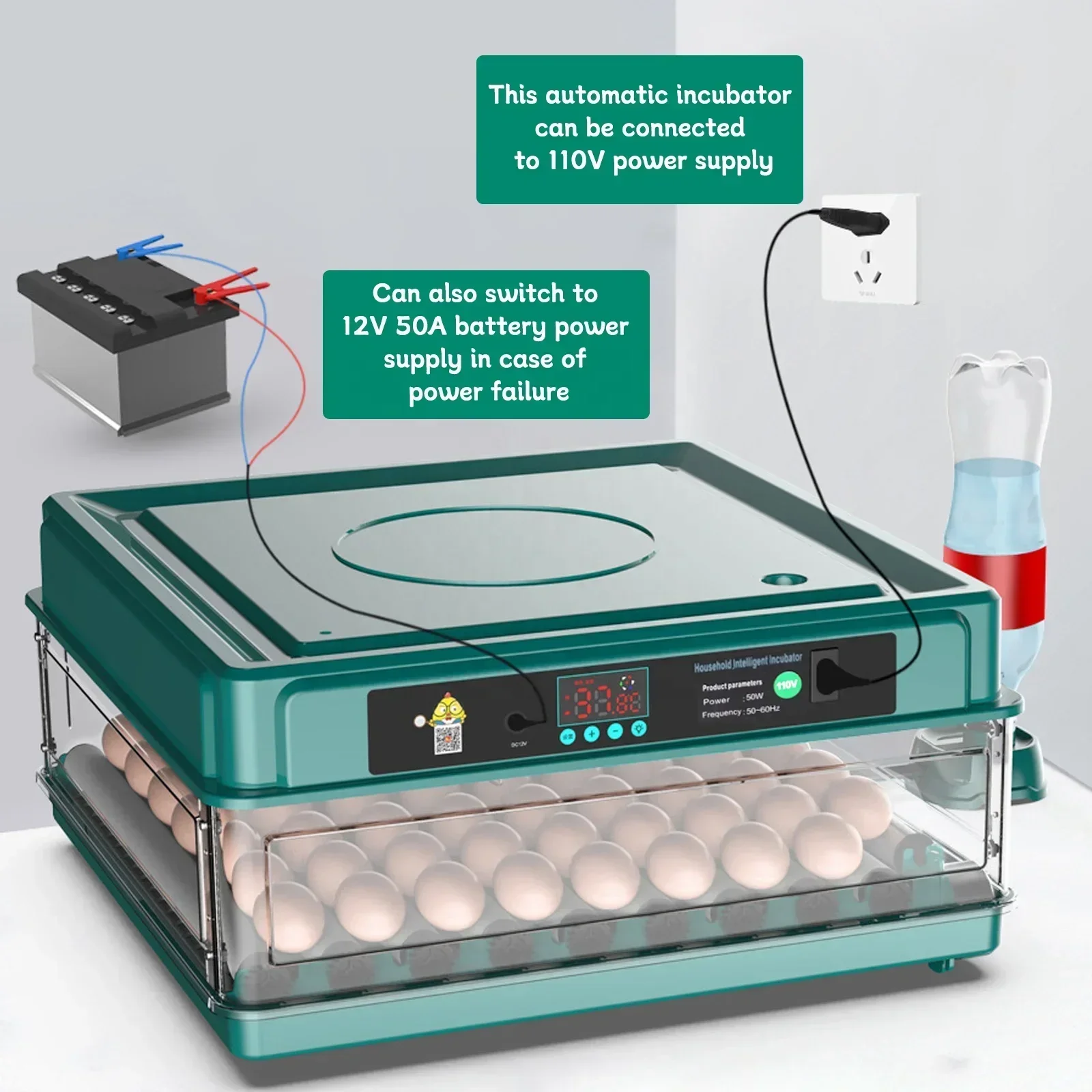 Incubator Machine Fully Automatic Hatchery-11，38 Eggs Incubator for Hatching Chicks Eggs