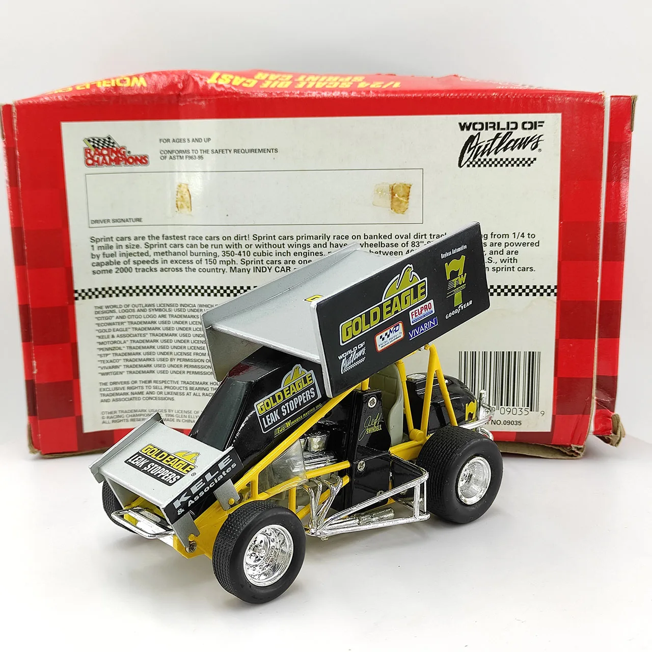 Diecast ERTL escala 1:24 SPRINT CAR TKW 9 American Speed Racing modelo de coche de aleación fuera de impresión