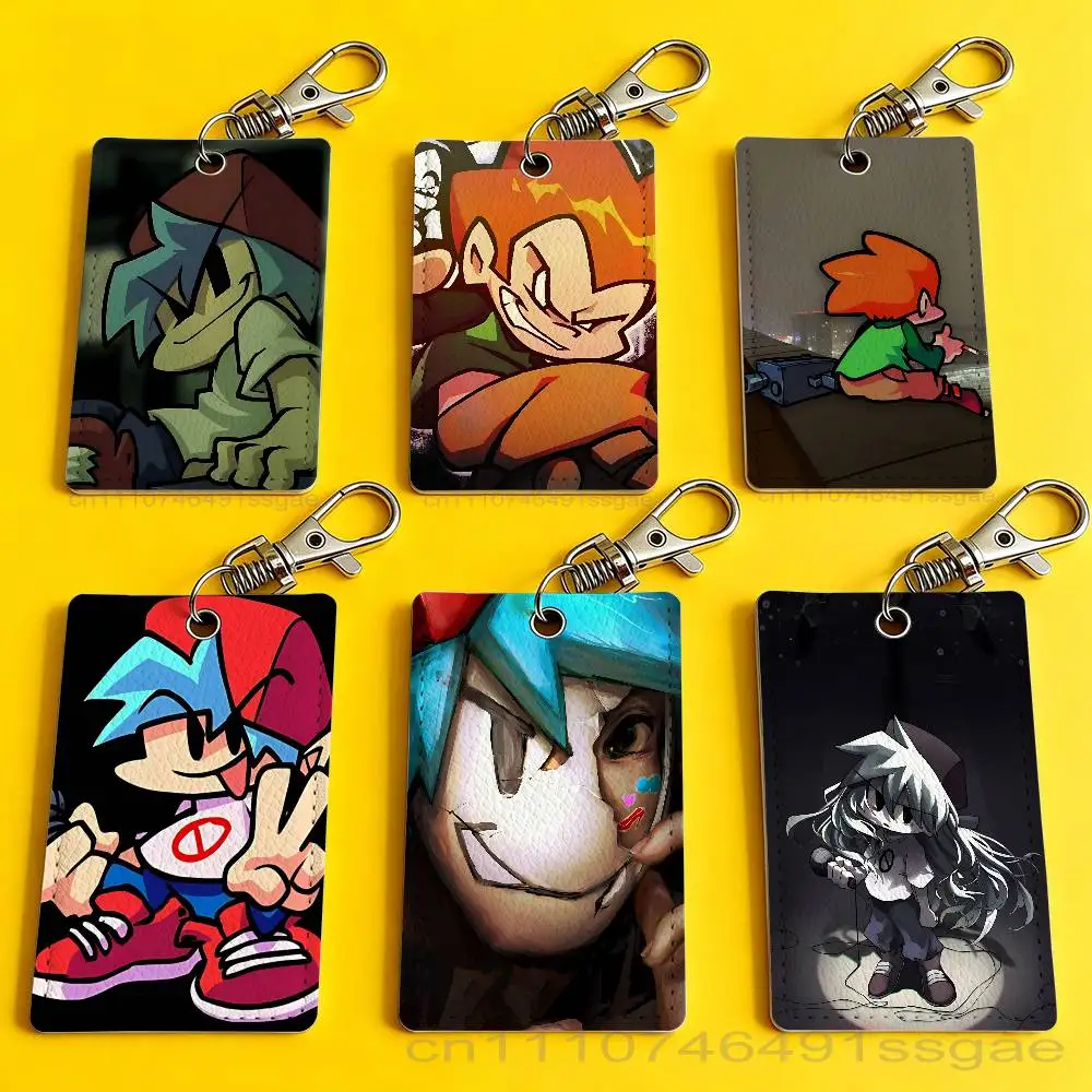 

F-Friday Night F-Funkins Card Holder Men And Womenn Universal Antirust Keychain Learther Access Drop Key Tag Ring