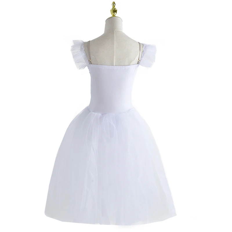 Tutu di balletto professionale lungo per bambini adulti Costume da balletto del Lago dei cigni Ballerina Abito da balletto per ragazze Performance Dancewear Top in velluto
