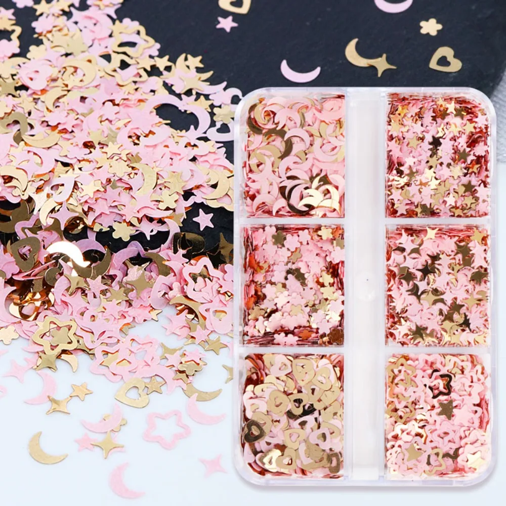 Pink Golden Moon Star Sequins Epoxy Resin Molds Filler Butterfly Sakura Rabbit Flower Shiny Resin Jewelry Making DIY Accessories