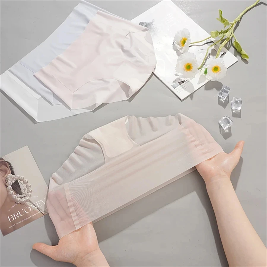 Ice Silk Seamless Underwear Women Ladies Summer Ultra In Sense Quick Drying Pants Briefs Girls Breathable Panties Lingeries M-XL image 5