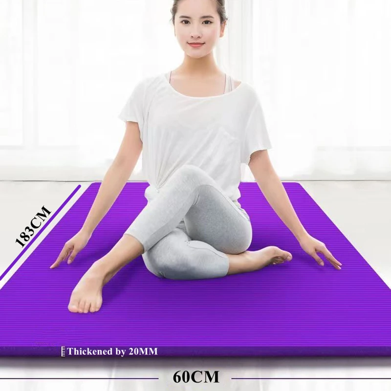 183×60cm Yogamat Workouts Waterdicht Verbreden Antislip Indoor Fitness Oefenmat 20mm Dikker voor Yoga Pilates & Vloer Antislip