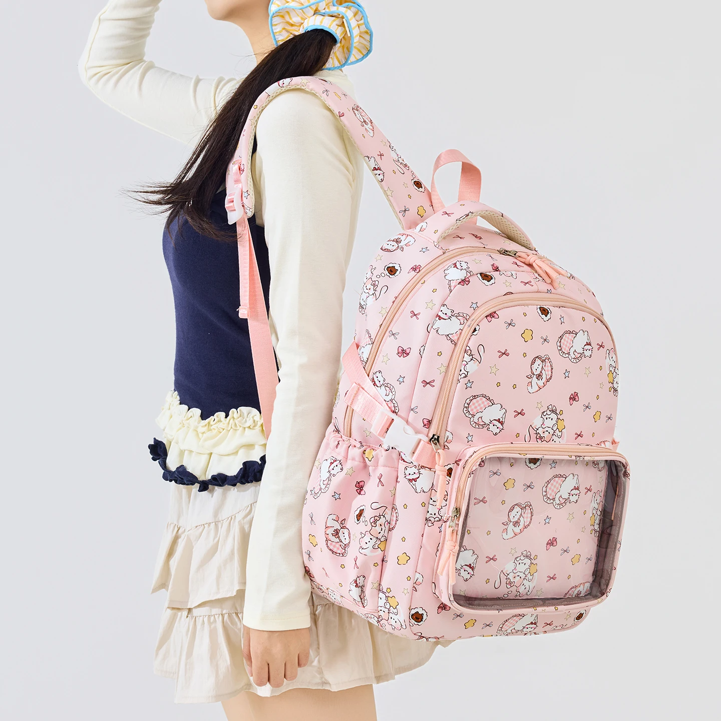 

Japanese-Style High-Appearance Cartoon School Bag for Elementary School Students, Cute Transparent Ita Bag for Middle School Students, Backpack for Female College Students