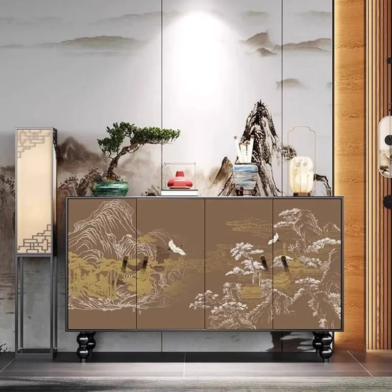 أدراج الرجعية خزائن غرفة المعيشة الصينية رفوف الخشب المطبخ خزائن غرفة المعيشة صالون المنزل أثاث فيترينا المنزل #5