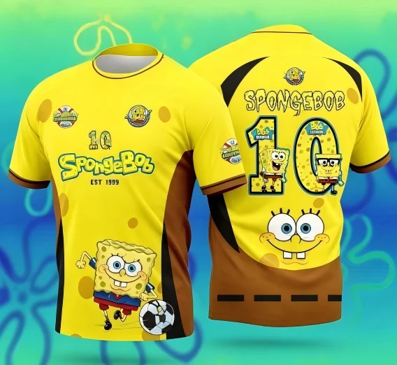2026 Neues SpongeBob Schwammkopf 3D-Druck T-Shirt Familien-Partnerlook Animation für Männer, Frauen, Kinder und Familien
