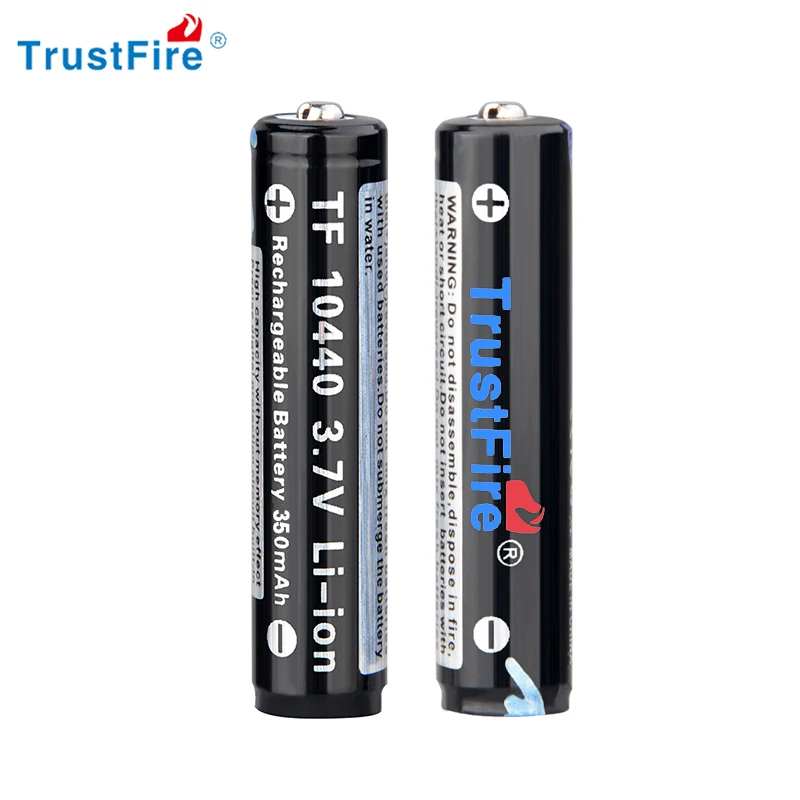 TrustFire 10440 350mAh Lithium Battery 3.7V Rechargeable Battery Suitable For Flashlight Batteries (PCB)