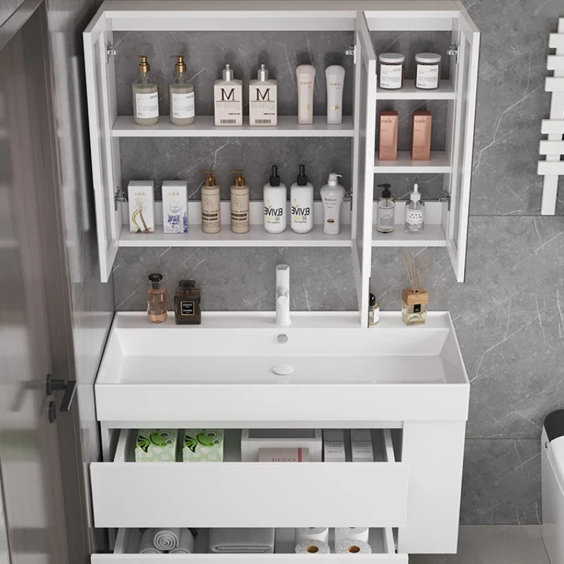 Luxury Bathroom Cabinet Wooden Furniture Column Storage Multifunction Home Narrow Wall Pharmacy Closed Bathroom Storage Cabinet