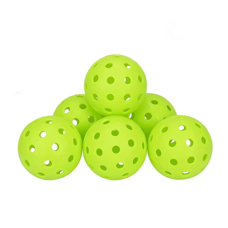 

6pcs Durable Indoor Pickleball Balls 26 Holes 72mm Training Paddle Ball Plastic Pickleball for Competition and Practice