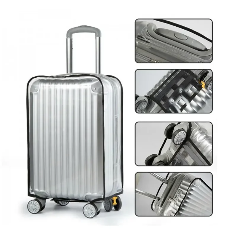 Luggage Cover 2023 Transparent PVC Luggage Covers Waterproof Trolley Suitcase Dust Cover Dustproof Travel Organizer Accessories