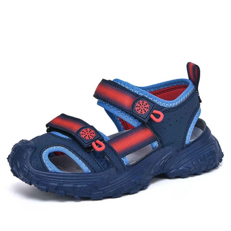 

Летние спортивные сандалии для мальчиков 2026 года с закрытым носком, регулируемым ремешком, дышащим верхом, нескользящей толстой подошвой, для активного отдыха и пляжа