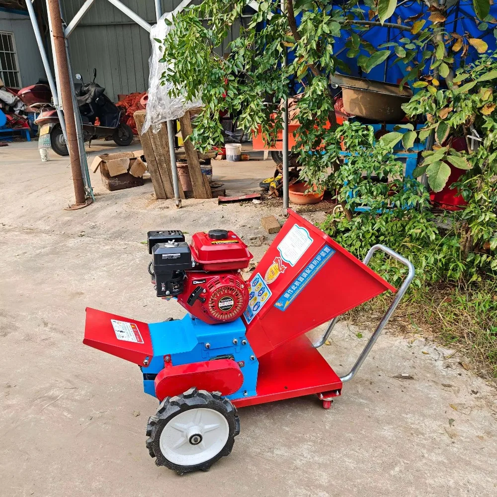 High Efficiency Movable Professional Strong Wood Chipper Tree Shredder Grinder Garden Branch Crusher With Motor