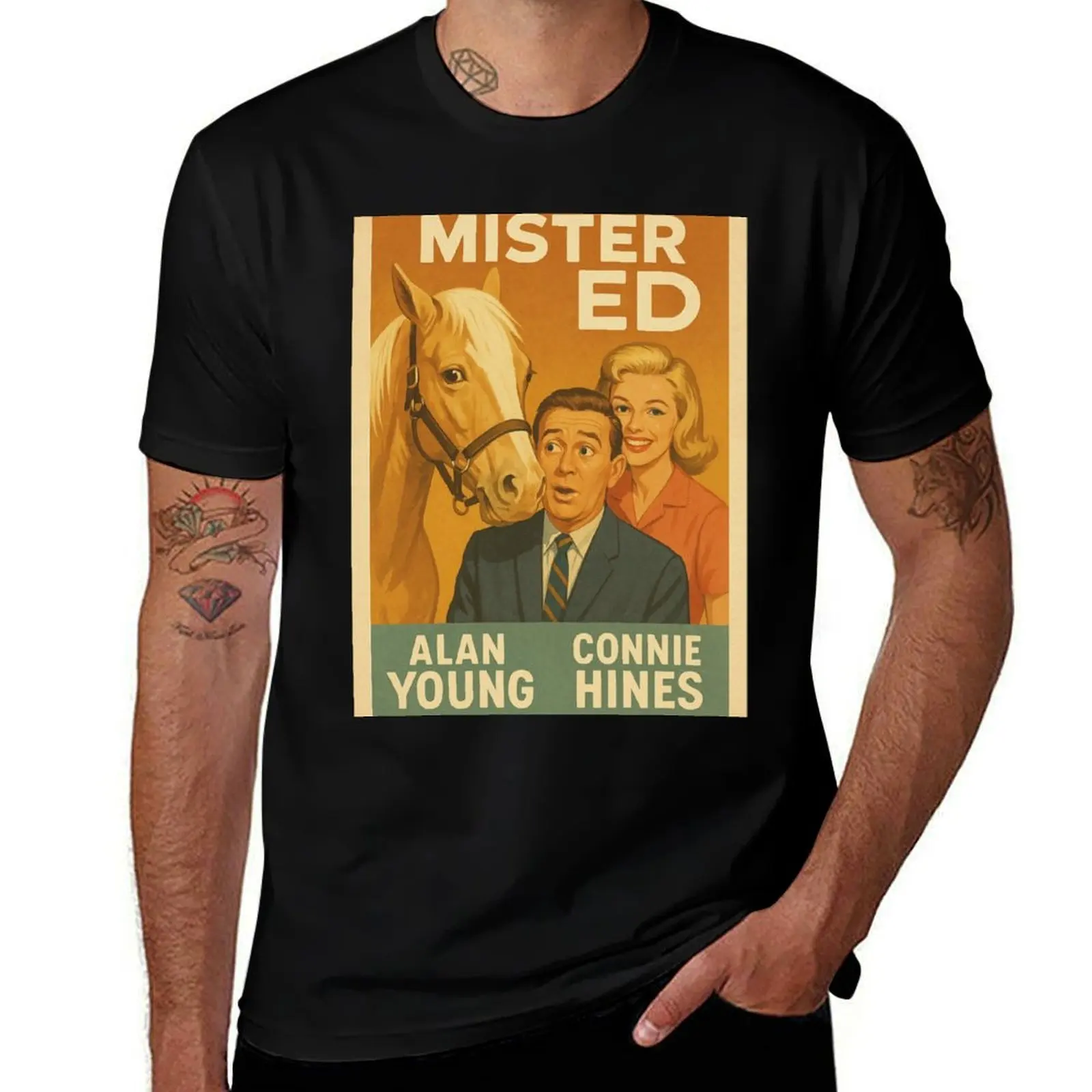

Mister Ed, series T-Shirt anime figures vintage clothes T-shirts man topping fitted t shirts for men
