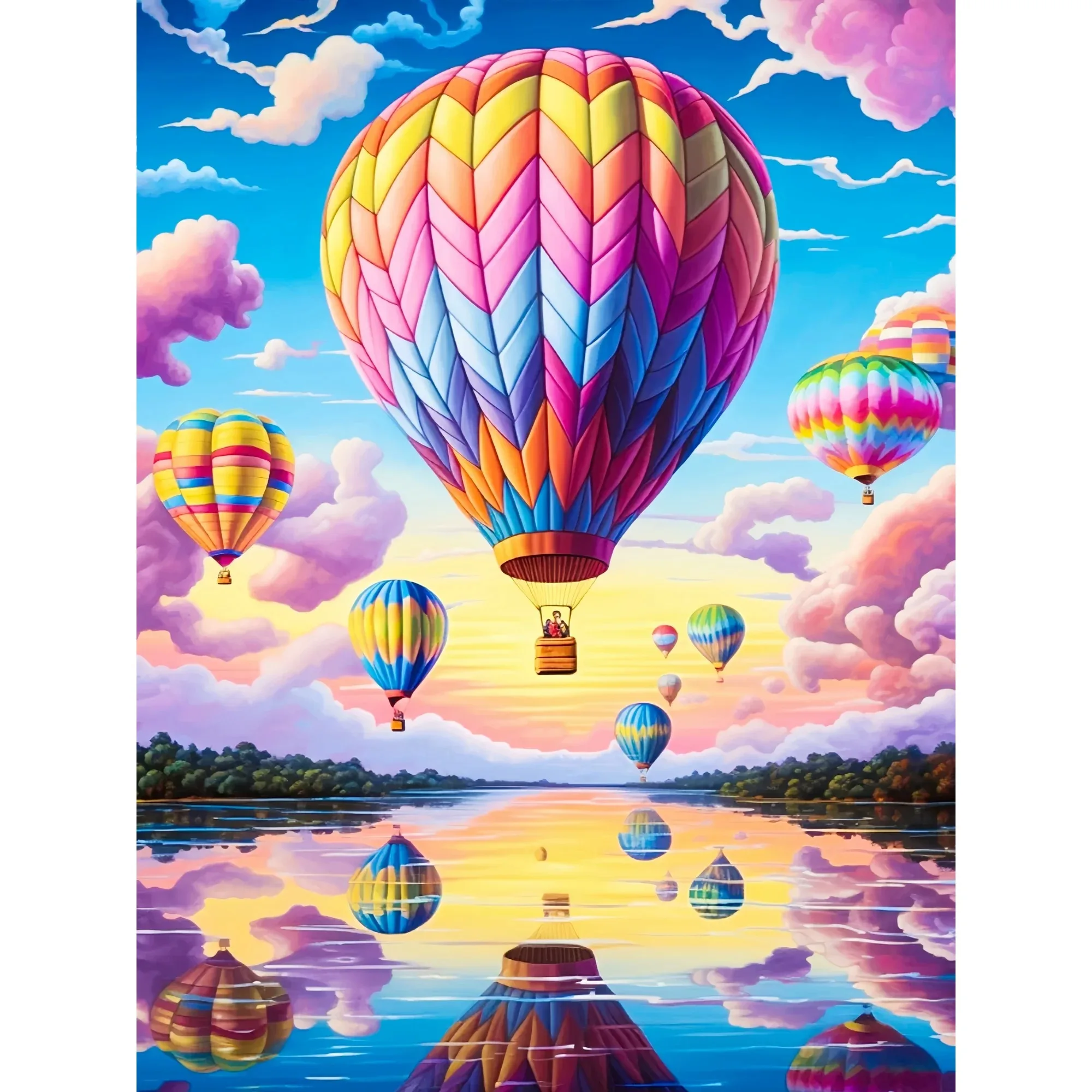 

Пазл для взрослых 1000 деталей: Цветы и озеро. Декоративная картина-пазл для развития мышления.