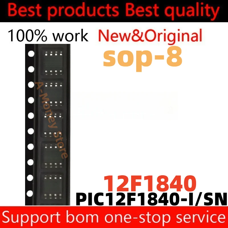 

(5pcs)12F1840 PIC12F1840 PIC12F1840I PIC12F1840-I/SN sop-8