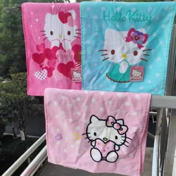 Hello Kitty-Serviette en pur coton pour garçons et filles, douce et mignonne, impression de dessin animé créatif, douce, confortable et douce pour la peau, nouveau