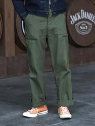 Bronson 1947 Model 838A OD7 Fatigue Utility Pants Men HBT OG-107 Baker Trousers