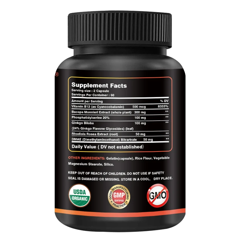 Enhance Focus, Improve Concentration, Improve Memory Capsules, Brain Tonic Nootropic Booster