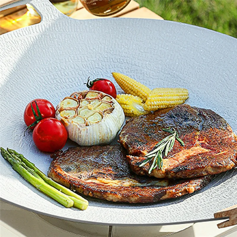 

-A14E BBQ Grill Nonstick Griddle Pan, Binaural Design, Ideal For Outdoor Cooking, Enhanced Heat Distribution