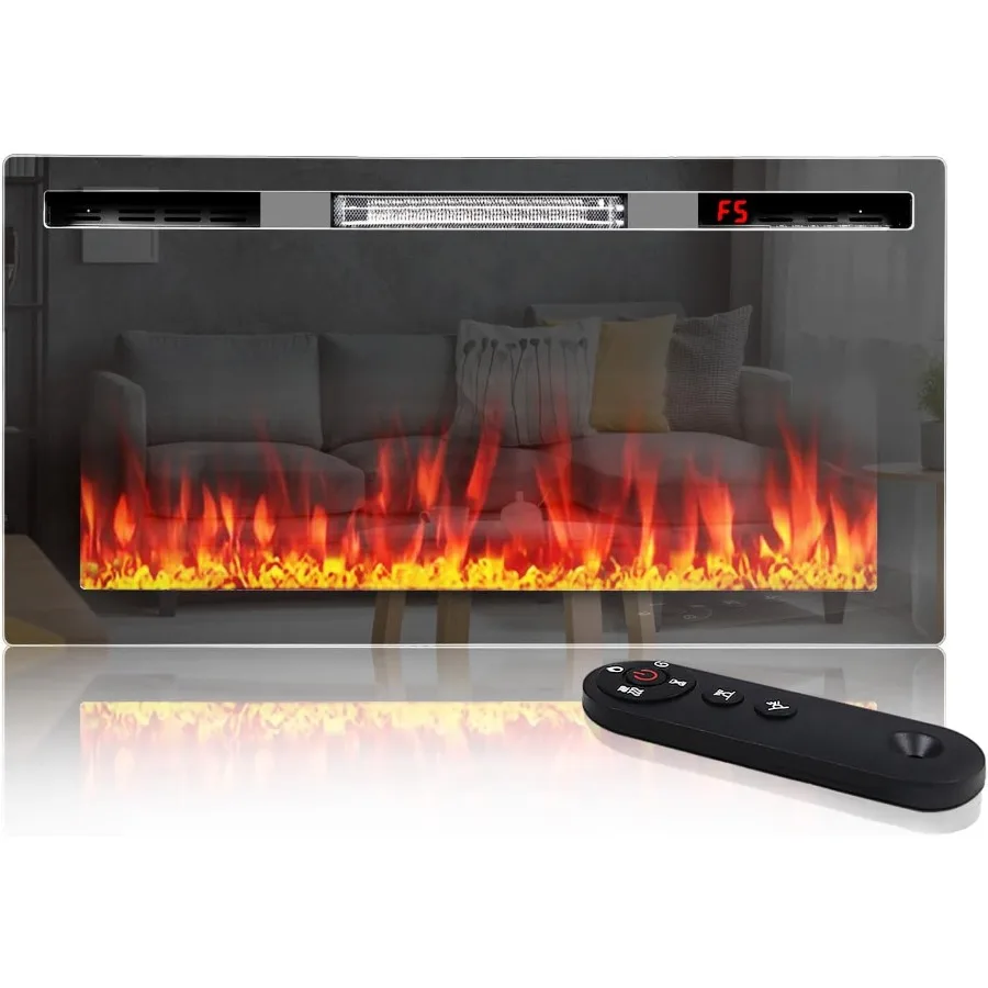 36 بوصة رقيقة جدا الصمت الخطي معكوسة مدفأة كهربائية لغرفة المعيشة الحديثة أو غرفة نوم راحة تصميم الحائط wi #1