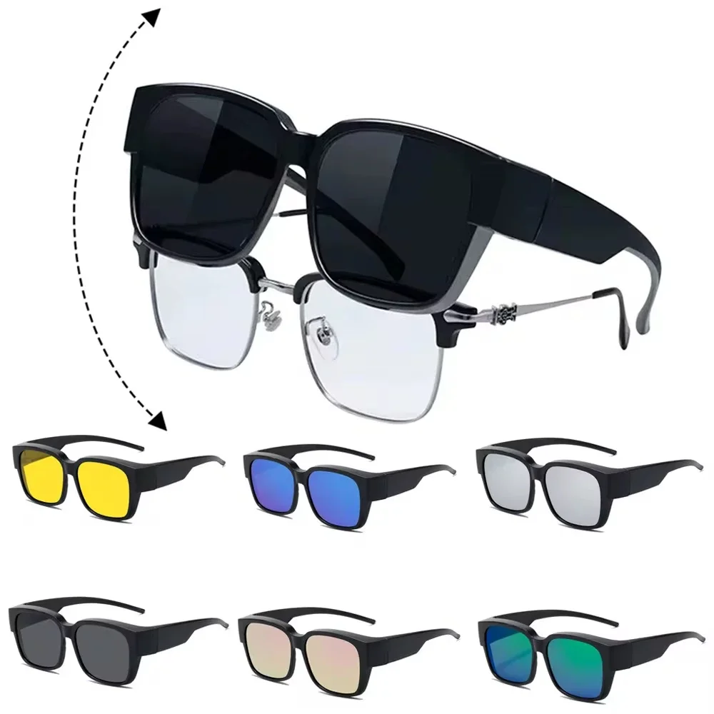 New Fashion Polarized Sunglasses Cover Over Myopia Prescription Glasses Portable Men Women Vintage Fishing Driving Eyewear gallery 1
