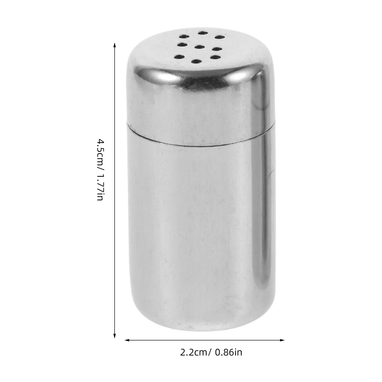 6 Pcs Mini Pepper Shaker Stainless Steel Salt Spice Container Adjustable Lid Travel Camping Kitchen Use Portable Storage Bag Dry